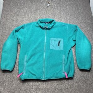 Patagonia Vintage 90's Retro X Deep Pile Fleece Blue Teal Made In USA Size Large